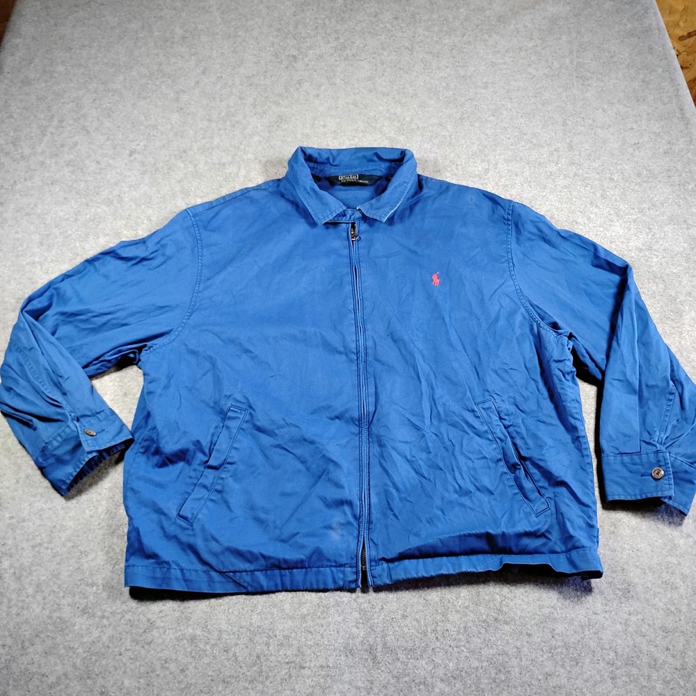 Polo by Ralph Lauren Blue Lightweight Zip Shirt Jacket with Red Pony